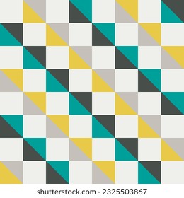 Abstract background of geometric checkerboard and triangles with modern color. Vector seamless pattern. ready to use for cloth, textile, wrap and other