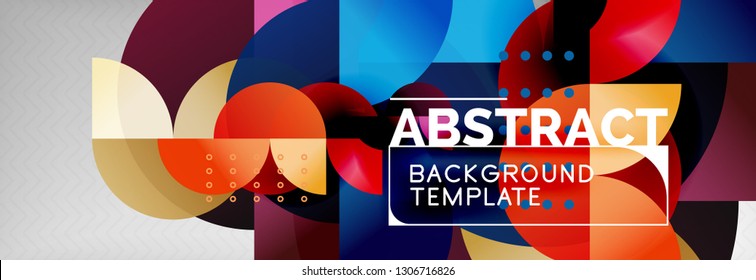 Abstract background, geometric circle composition, vector illustration
