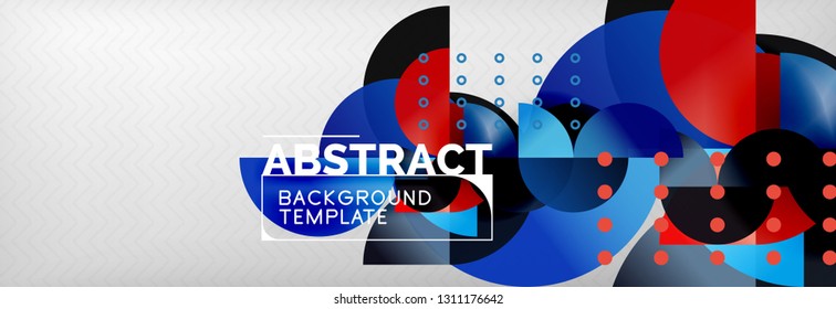 Fondo abstracto, composición de círculo geométrico, ilustración vectorial