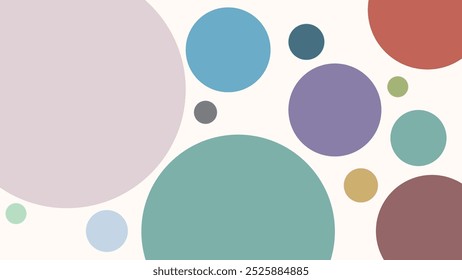 FUNDO ABSTRATO COM FORMAS DE CÍRCULO GEOMÉTRICO PLANO PASTEL COR DESIGN VETOR MODELO PARA PAPEL DE PAREDE, DESIGN DE CAPA