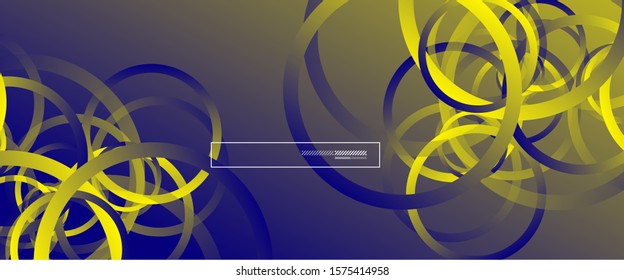 Abstract background. Geometric circles and fluid gradient. Line design, technology hi-tech digital illustration. Vector Illustration For Wallpaper, Banner, Background, Card, Book Illustration, landing