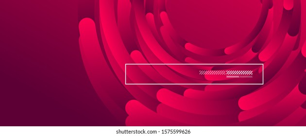 Abstract background. Geometric circles and fluid gradient. Line design, technology hi-tech digital illustration. Vector Illustration For Wallpaper, Banner, Background, Card, Book Illustration, landing