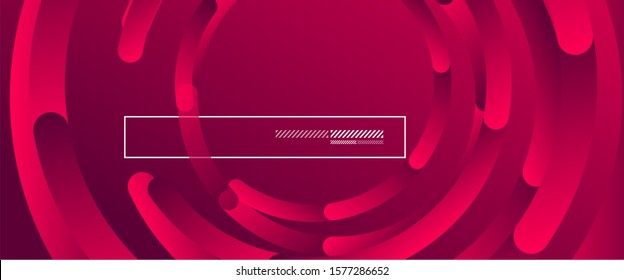 Abstract background. Geometric circles and fluid gradient. Line design, technology hi-tech digital illustration. Vector Illustration For Wallpaper, Banner, Background, Card, Book Illustration, landing