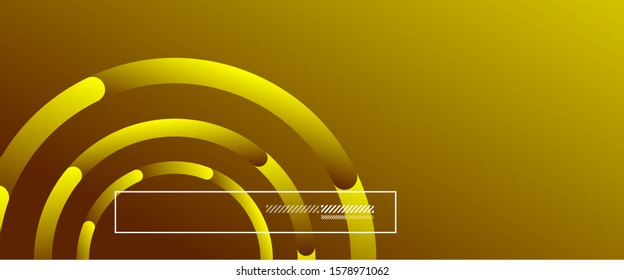 Abstract background. Geometric circles and fluid gradient. Line design, technology hi-tech digital illustration. Vector Illustration For Wallpaper, Banner, Background, Card, Book Illustration, landing