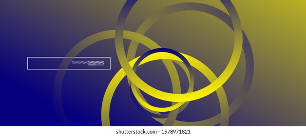 Abstrakter Hintergrund. Geometrische Kreise und Gefälle. Line Design, Technologie High-Tech Digital Illustration. Vektorgrafik für Bildschirmhintergründe, Banner, Hintergrund, Karte, Buchillustration, Landung