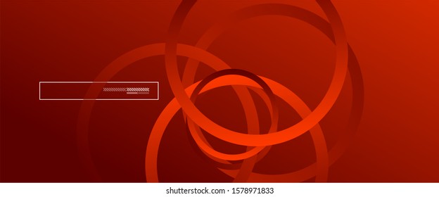 Abstract background. Geometric circles and fluid gradient. Line design, technology hi-tech digital illustration. Vector Illustration For Wallpaper, Banner, Background, Card, Book Illustration, landing