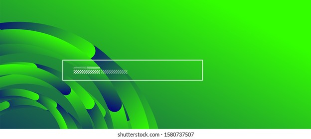 Abstract background. Geometric circles and fluid gradient. Line design, technology hi-tech digital illustration. Vector Illustration For Wallpaper, Banner, Background, Card, Book Illustration, landing