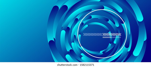Antecedentes abstractos. Círculos geométricos y gradiente de fluidos. Diseño de línea, ilustración digital de alta tecnología tecnológica. Ilustración vectorial para papel de escritorio, pancarta, fondo, tarjeta, ilustración del libro, aterrizaje