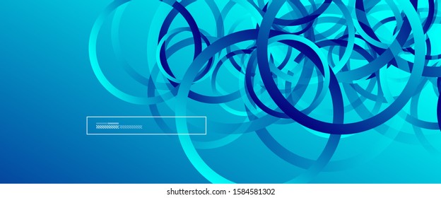 Antecedentes abstractos. Círculos geométricos y gradiente de fluidos. Diseño de línea, ilustración digital de alta tecnología tecnológica. Ilustración vectorial para papel de escritorio, pancarta, fondo, tarjeta, ilustración del libro, aterrizaje