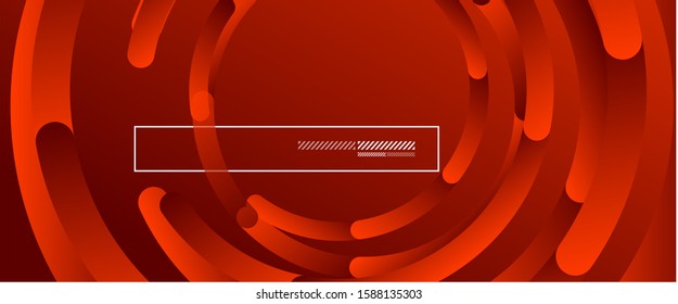 Abstract background. Geometric circles and fluid gradient. Line design, technology hi-tech digital illustration. Vector Illustration For Wallpaper, Banner, Background, Card, Book Illustration, landing
