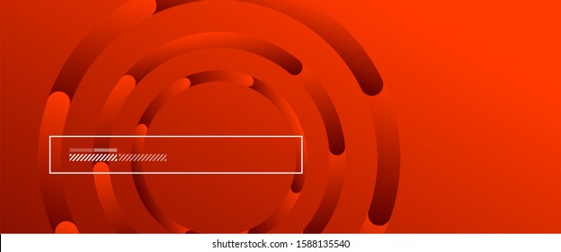Antecedentes abstractos. Círculos geométricos y gradiente de fluidos. Diseño de línea, ilustración digital de alta tecnología tecnológica. Ilustración vectorial para papel de escritorio, pancarta, fondo, tarjeta, ilustración del libro, aterrizaje