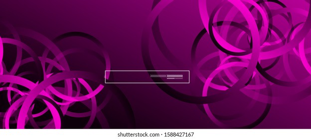 Abstract background. Geometric circles and fluid gradient. Line design, technology hi-tech digital illustration. Vector Illustration For Wallpaper, Banner, Background, Card, Book Illustration, landing