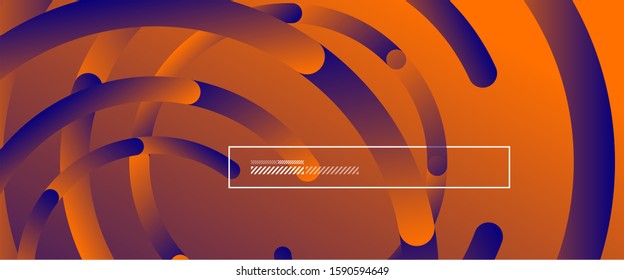 Antecedentes abstractos. Círculos geométricos y gradiente de fluidos. Diseño de línea, ilustración digital de alta tecnología tecnológica. Ilustración vectorial para papel de escritorio, pancarta, fondo, tarjeta, ilustración del libro, aterrizaje
