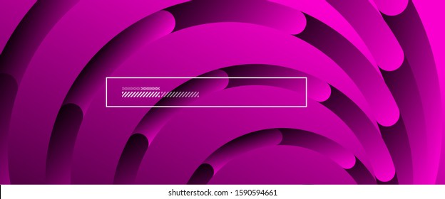 Abstract background. Geometric circles and fluid gradient. Line design, technology hi-tech digital illustration. Vector Illustration For Wallpaper, Banner, Background, Card, Book Illustration, landing