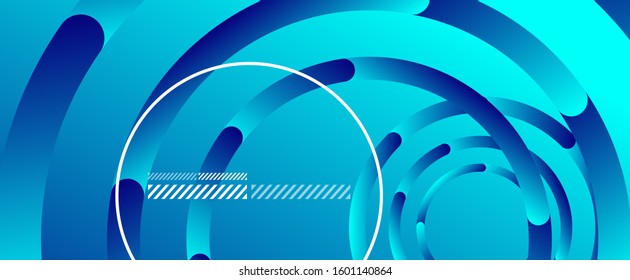 Abstrakter Hintergrund. Geometrische Kreise und Gefälle. Line Design, Technologie High-Tech Digital Illustration. Vektorgrafik für Bildschirmhintergründe, Banner, Hintergrund, Karte, Buchillustration, Landung