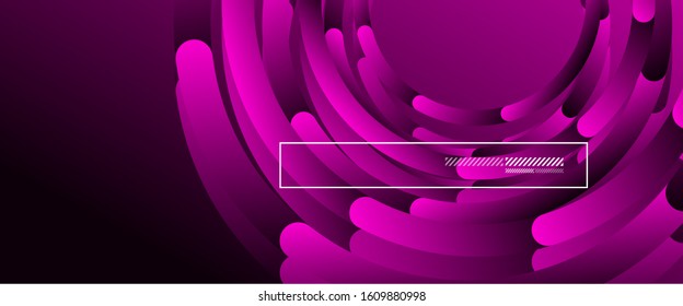 Antecedentes abstractos. Círculos geométricos y gradiente de fluidos. Diseño de línea, ilustración digital de alta tecnología tecnológica. Ilustración vectorial para papel de escritorio, pancarta, fondo, tarjeta, ilustración del libro, aterrizaje