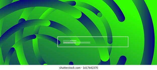 Abstract background. Geometric circles and fluid gradient. Line design, technology hi-tech digital illustration. Vector Illustration For Wallpaper, Banner, Background, Card, Book Illustration, landing