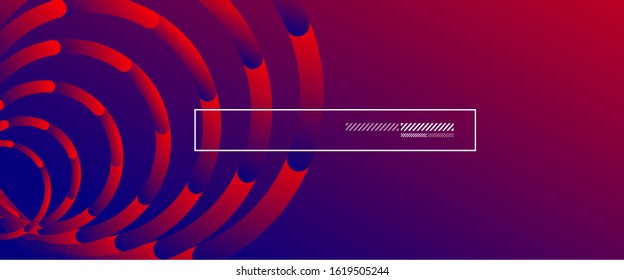 Abstract background. Geometric circles and fluid gradient. Line design, technology hi-tech digital illustration. Vector Illustration For Wallpaper, Banner, Background, Card, Book Illustration, landing
