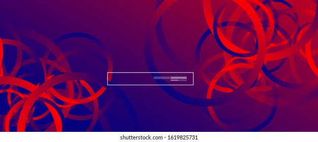Antecedentes abstractos. Círculos geométricos y gradiente de fluidos. Diseño de línea, ilustración digital de alta tecnología tecnológica. Ilustración vectorial para papel de escritorio, pancarta, fondo, tarjeta, ilustración del libro, aterrizaje