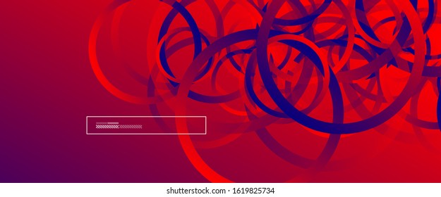 Antecedentes abstractos. Círculos geométricos y gradiente de fluidos. Diseño de línea, ilustración digital de alta tecnología tecnológica. Ilustración vectorial para papel de escritorio, pancarta, fondo, tarjeta, ilustración del libro, aterrizaje
