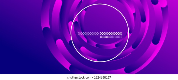 Abstrakter Hintergrund. Geometrische Kreise und Gefälle. Line Design, Technologie High-Tech Digital Illustration. Vektorgrafik für Bildschirmhintergründe, Banner, Hintergrund, Karte, Buchillustration, Landung
