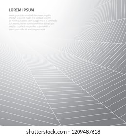 Abstract background with geometric cobwebs. Objects connected by the world wide web.