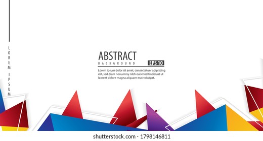 Abstract background with geometric colourful gradien white background, 3d, minimalis, vector illustration EPS.10