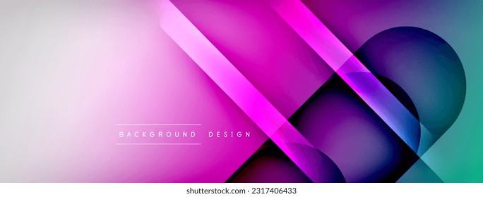 Abstract background - geometric composition created with lights and shadows. Technology or business digital template
