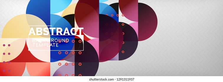 Abstract background, geometric composition, dynamic circles and round shapes design template, vector illustration