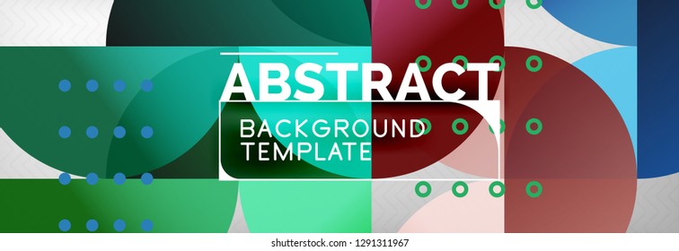 Abstract background, geometric composition, dynamic circles and round shapes design template, vector illustration