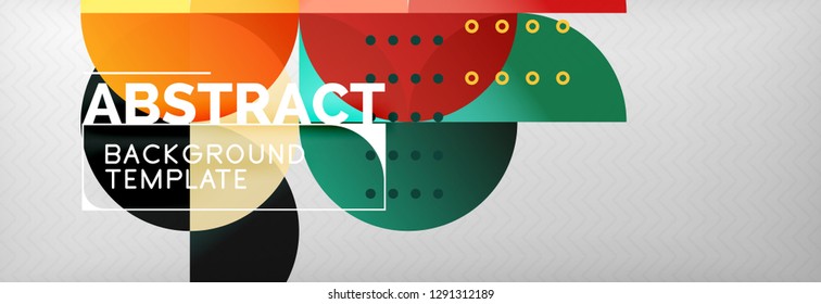 Abstract background, geometric composition, dynamic circles and round shapes design template, vector illustration