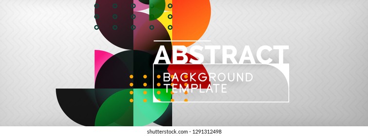 Abstract background, geometric composition, dynamic circles and round shapes design template, vector illustration