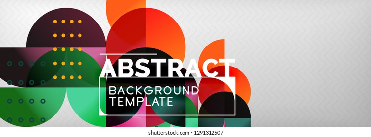 Abstract background, geometric composition, dynamic circles and round shapes design template, vector illustration