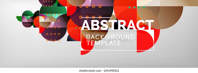 Abstract background, geometric composition, dynamic circles and round shapes design template, vector illustration