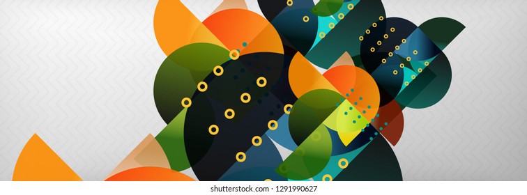 Abstract background, geometric composition, dynamic circles and round shapes design template, vector illustration