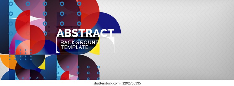Abstract background, geometric composition, dynamic circles and round shapes design template, vector illustration