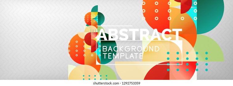 Abstract background, geometric composition, dynamic circles and round shapes design template, vector illustration