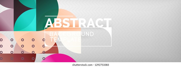 Abstract background, geometric composition, dynamic circles and round shapes design template, vector illustration