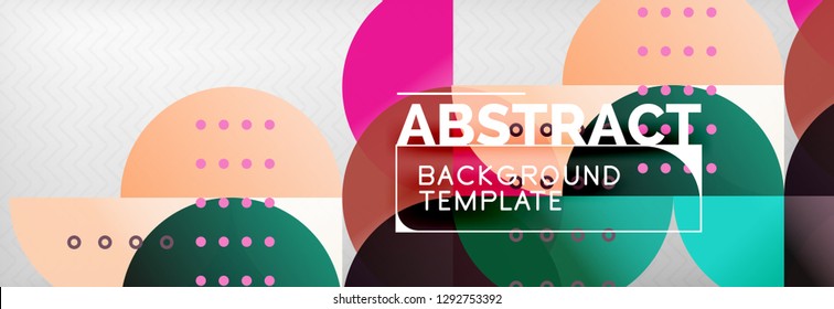 Abstract background, geometric composition, dynamic circles and round shapes design template, vector illustration