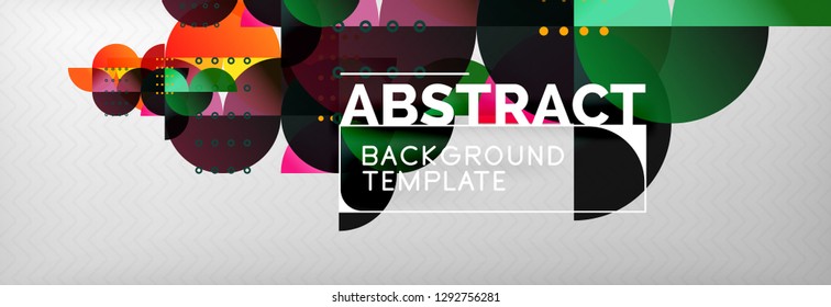 Abstract background, geometric composition, dynamic circles and round shapes design template, vector illustration