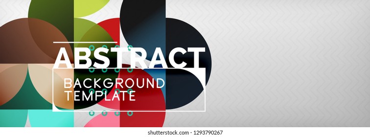 Abstract background, geometric composition, dynamic circles and round shapes design template, vector illustration