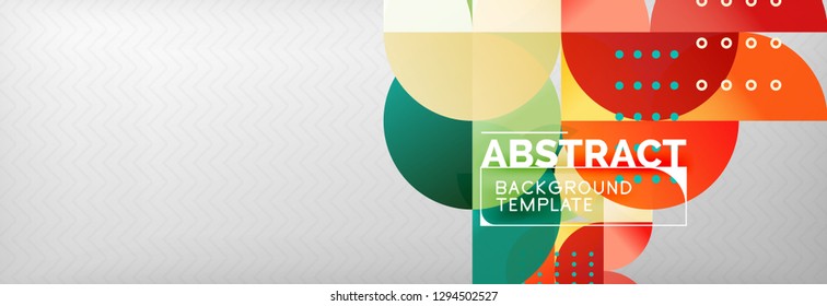 Abstract background, geometric composition, dynamic circles and round shapes design template, vector illustration