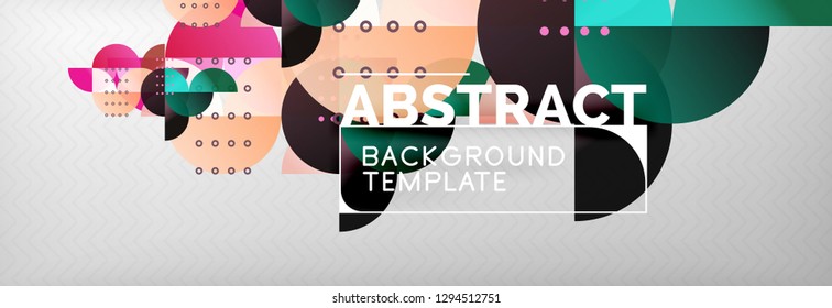 Abstract background, geometric composition, dynamic circles and round shapes design template, vector illustration