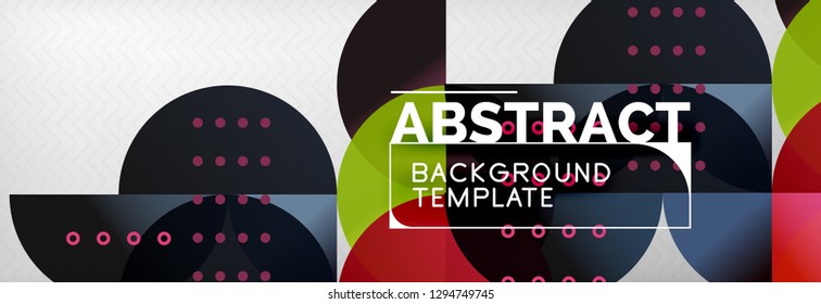 Abstract background, geometric composition, dynamic circles and round shapes design template, vector illustration