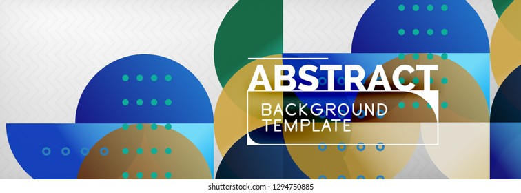 Abstract background, geometric composition, dynamic circles and round shapes design template, vector illustration