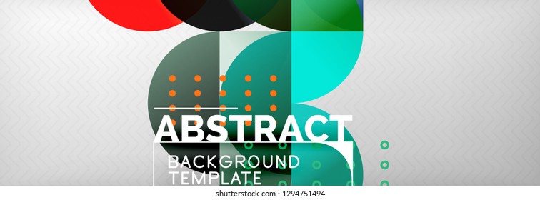 Abstract background, geometric composition, dynamic circles and round shapes design template, vector illustration