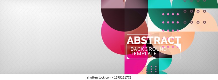 Abstract background, geometric composition, dynamic circles and round shapes design template, vector illustration