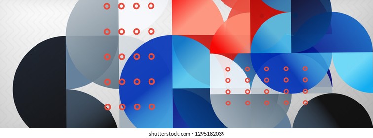 Abstract background, geometric composition, dynamic circles and round shapes design template, vector illustration