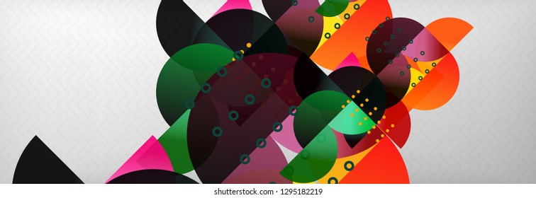 Abstract background, geometric composition, dynamic circles and round shapes design template, vector illustration