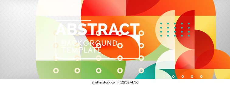 Abstract background, geometric composition, dynamic circles and round shapes design template, vector illustration
